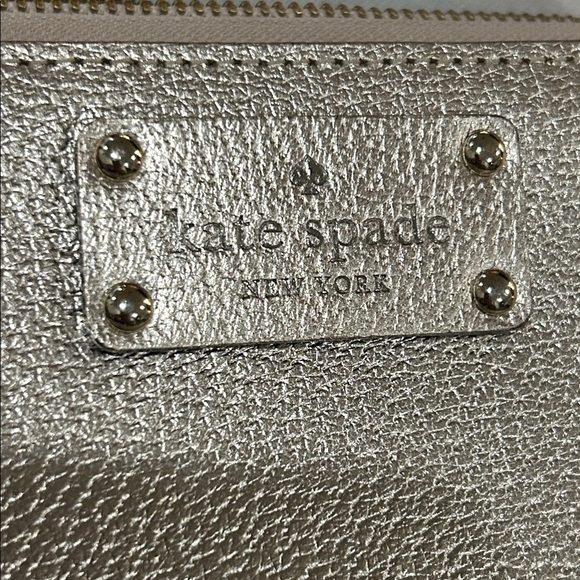 Kate Spade Blush pink metallic leather Wristlet Wallet clutch - Picture 7 of 7
